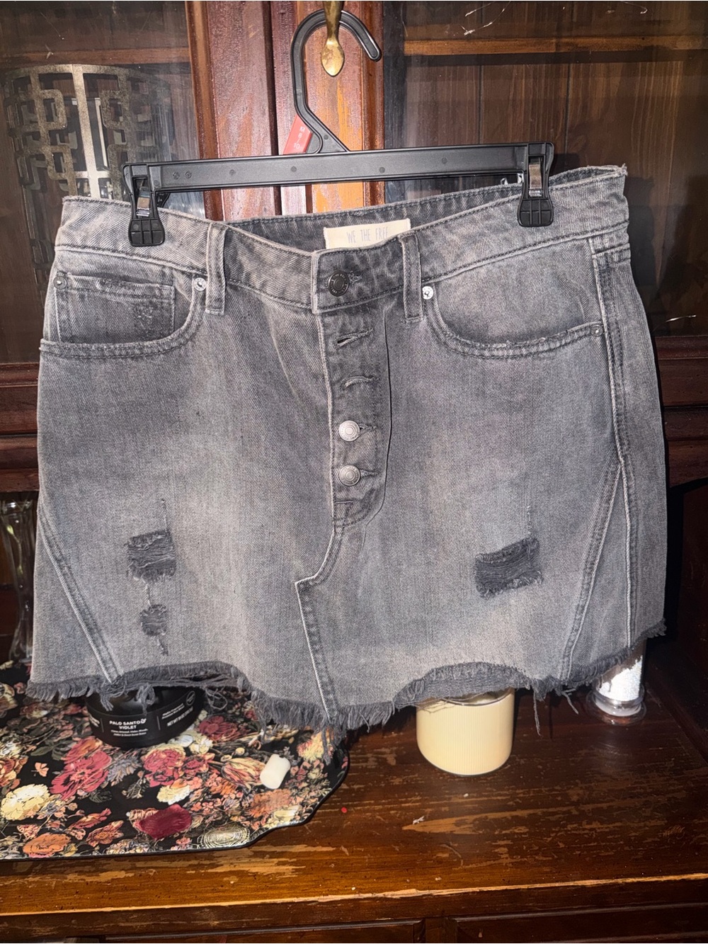 free people gray denim skirt ✨